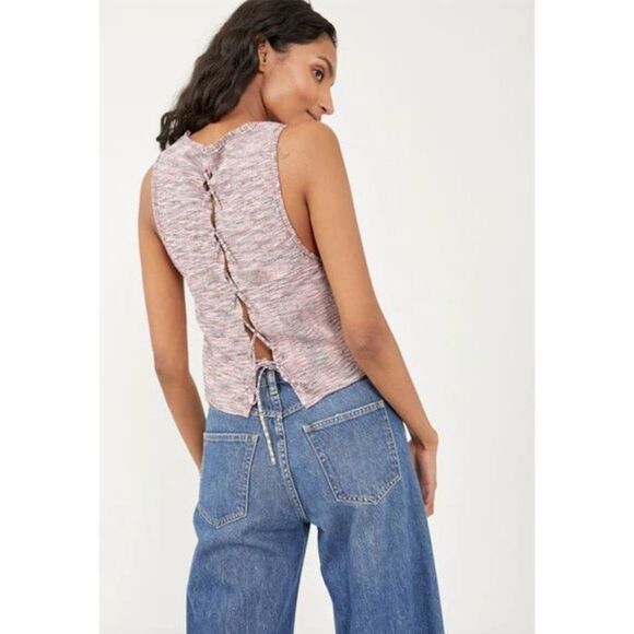 Free People FP Best of Us Knit Tank Top Marled Knit Onyx Blossom Combo S NWT - Picture 11 of 12